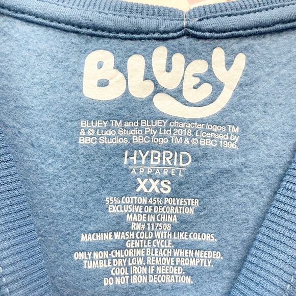 Hybrid Apparel Women's Bluey Print Cozy Graphic Sweatshirt Size XXS - Picture 5 of 5